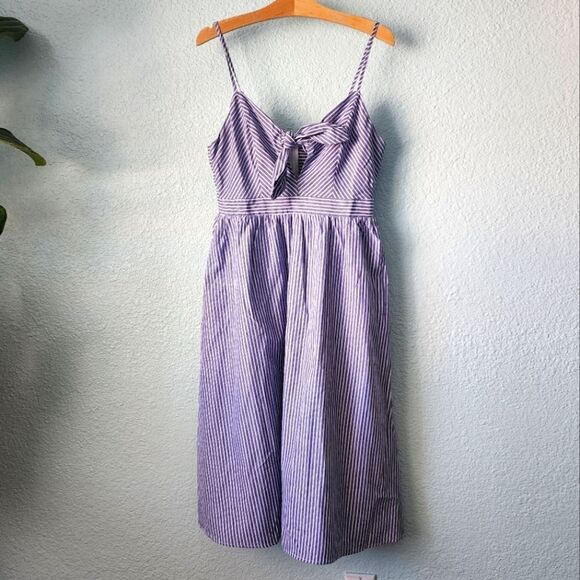 Lulu's stripe side pockets fully lined sleeveless summer coastal dress - Picture 1 of 16
